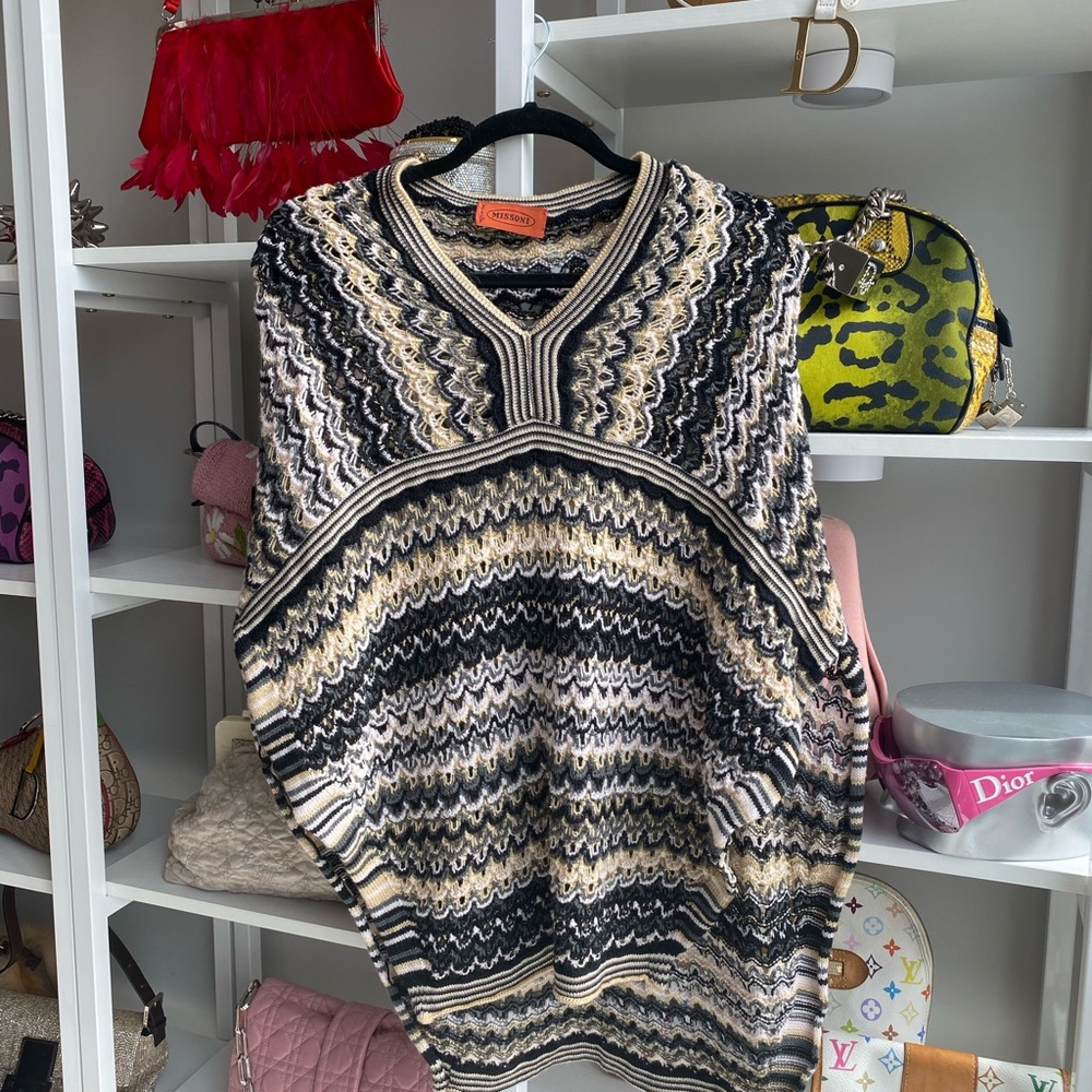 Missoni Wool Stripes Woven Poncho Sweater 🥠 - Picture 7 of 8